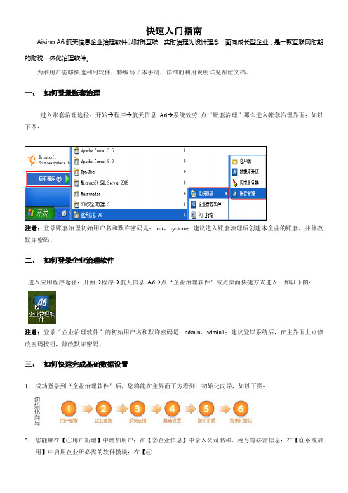 A6财务软件快速入门指南