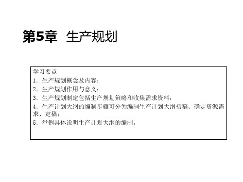 生产计划大纲的编制步骤PPT(21张)