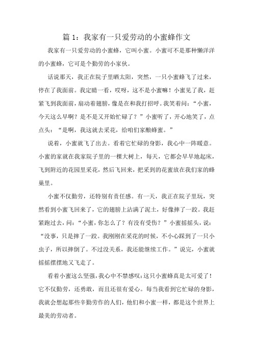 我家有一只爱劳动的小蜜蜂作文精选8篇