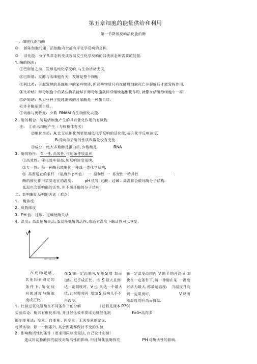 高中生物必修一第五章细胞的能量供应和利用