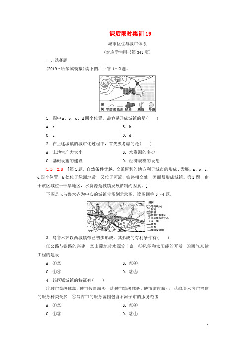 2021版高考地理一轮复习课后限时集训19城市区位与城市体系鲁教版