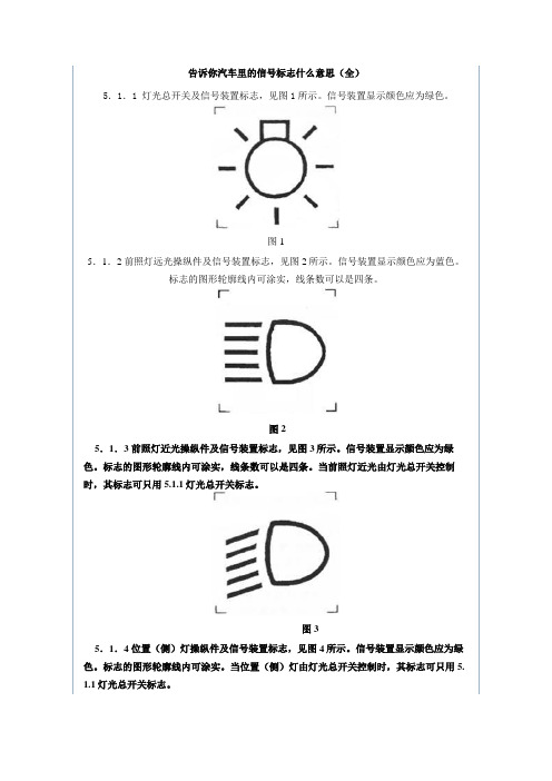 告诉你汽车里的信号标志什么意思