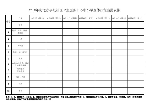 中小学体检行程