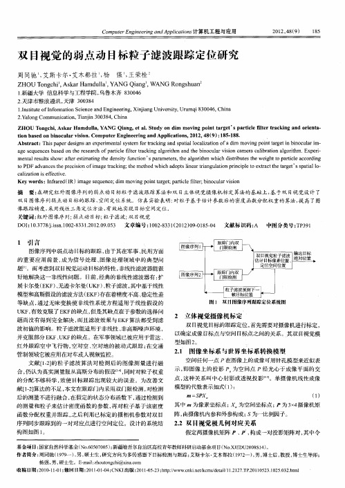 双目视觉的弱点动目标粒子滤波跟踪定位研究