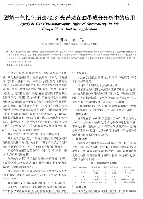 裂解_气相色谱法_红外光谱法在油墨成分分析中的应用_毕明珠