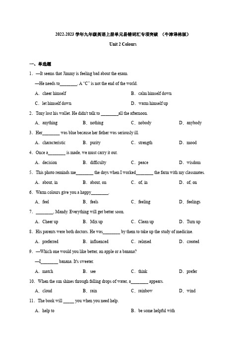 Unit 2【易错词汇】-九年级英语上册单元易错专项突破(牛津译林版)