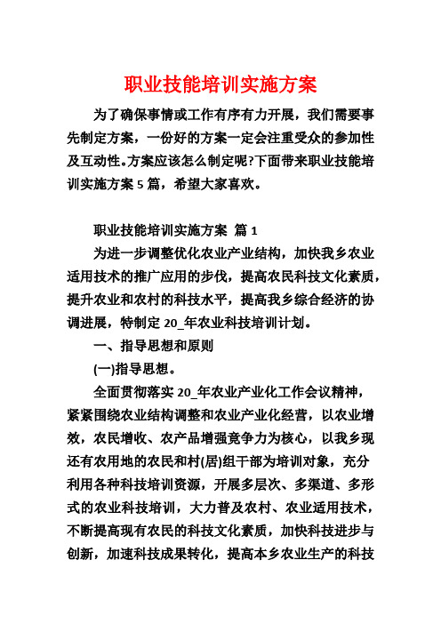 职业技能培训实施方案