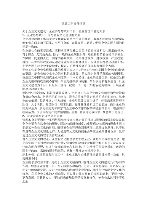 党建工作责任情况
