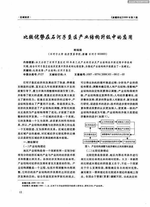 比较优势在石河子垦区产业结构升级中的应用