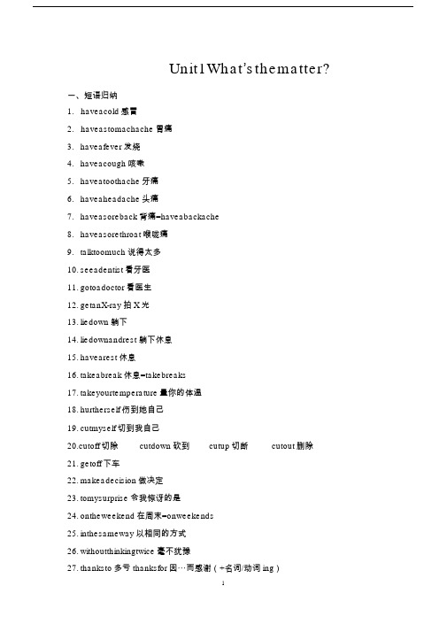 人教版八年级英语下册1-5单元知识点归纳