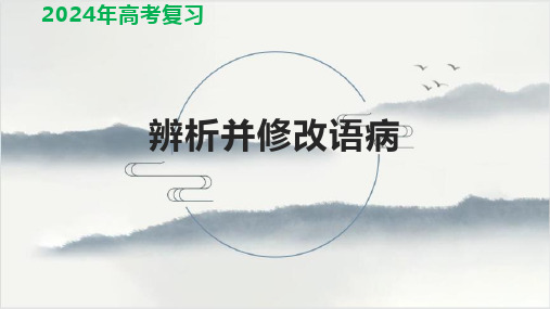 2024届高考语文复习：辨析并修改语病修改病句(四)