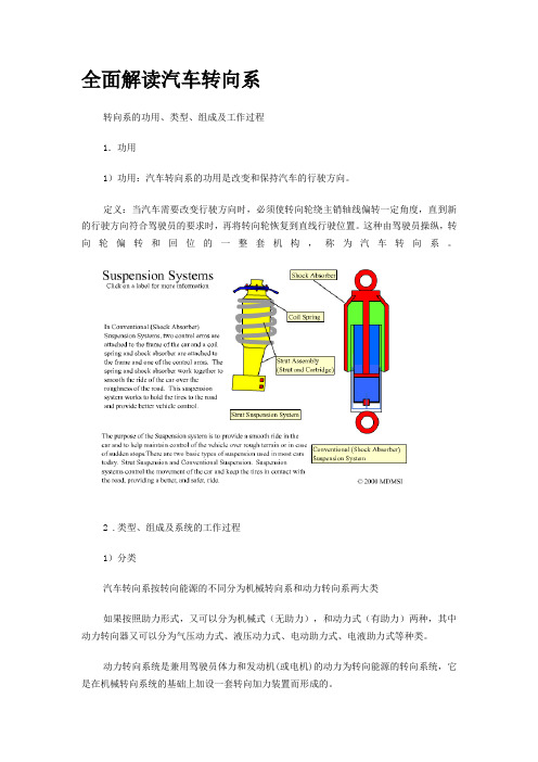 全面解读汽车转向系