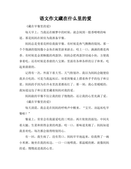 语文作文藏在什么里的爱