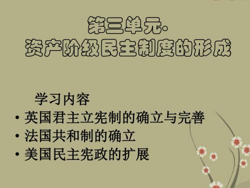 高中历史第三单元 资产阶级民主制度的形成1课件岳麓版选修2