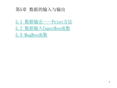 VB6.0基础教程 之 第5章 数据的输入与输出