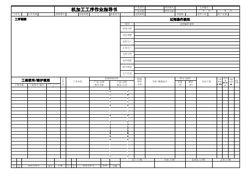 机加工作业指导书-表格