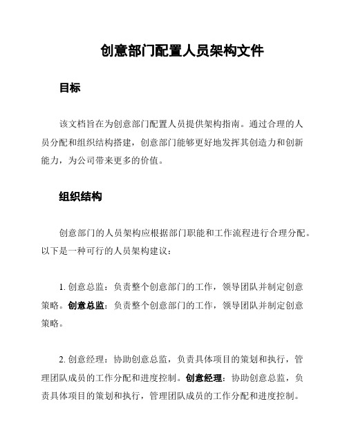 创意部门配置人员架构文件