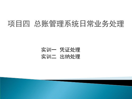 用友U8V10.1--总账管理系统日常业务处理(ppt文档)