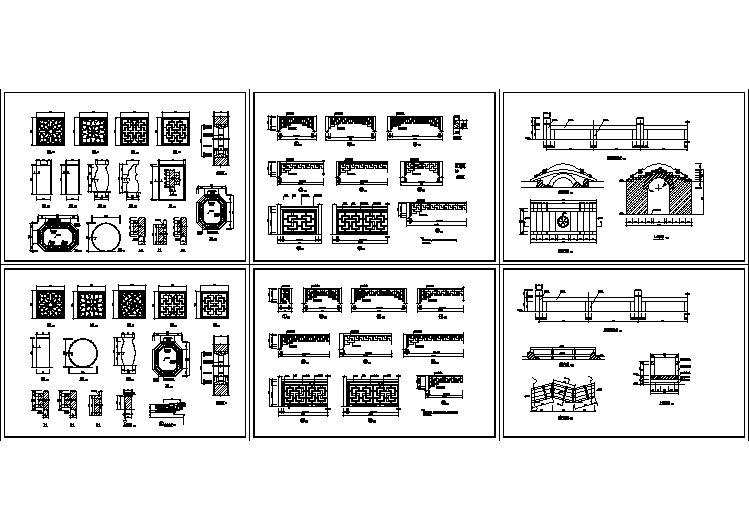 若干古桥经典样式设计施工图(6张)
