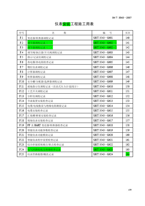 仪表校验单填写