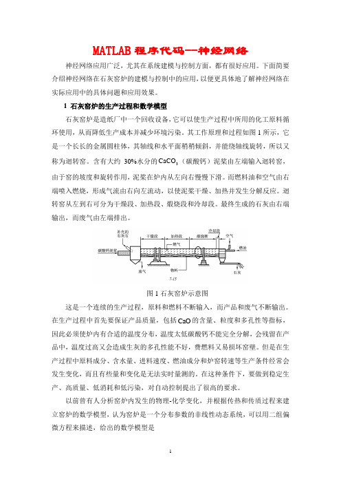 MATLAB程序代码--神经网络应用实例