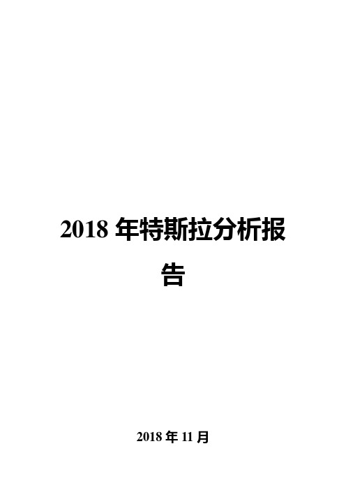 2018年特斯拉分析报告