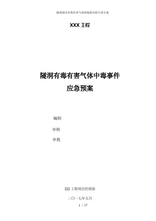 隧道洞内有毒有害气体防辐射风险专项方案