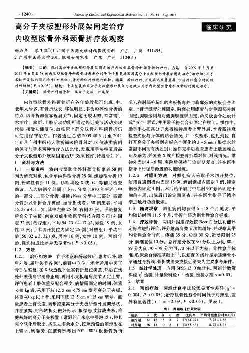 高分子夹板塑形外展架固定治疗内收型肱骨外科颈骨折疗效观察