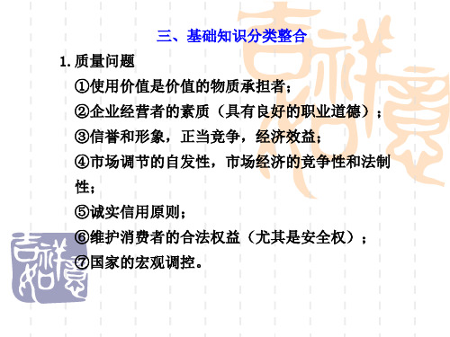 高考政治二轮复习之考前必备(共4份) 人教课标版2