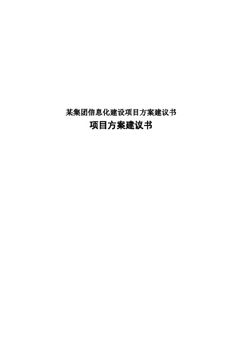 某集团信息化建设项目方案建议书