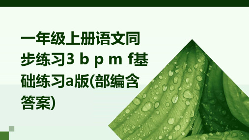 一年级上册语文同步练习3+b+p+m+f基础练习a版(部编含答案)