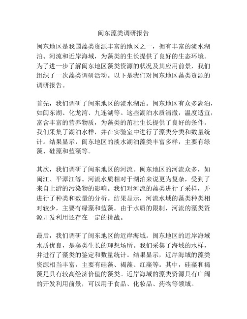 闽东藻类调研报告