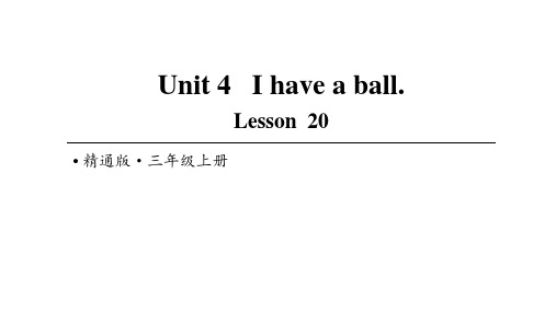 Unit 4 I have a ball Lesson 20课件人教精通版三年级英语上册