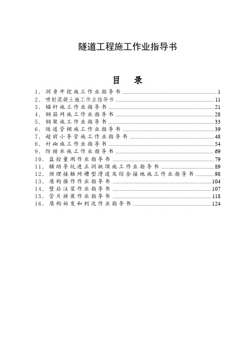 隧道工程施工作业指导书