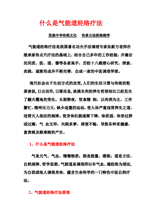 什么是气能道经络疗法