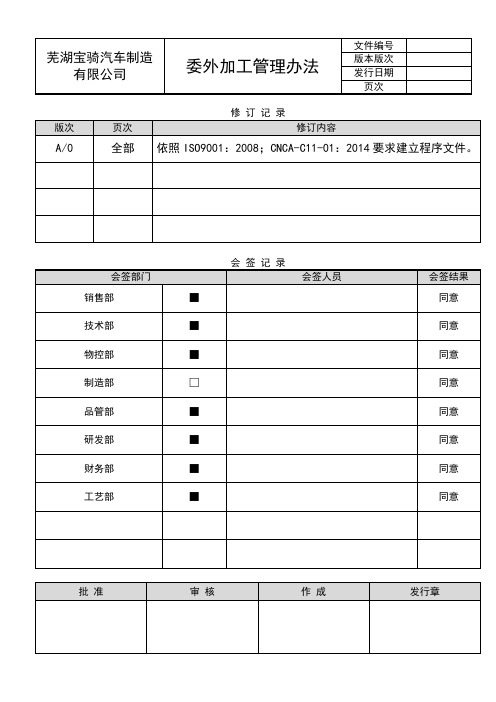 委外加工管理办法