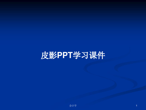 皮影PPT学习课件PPT学习教案