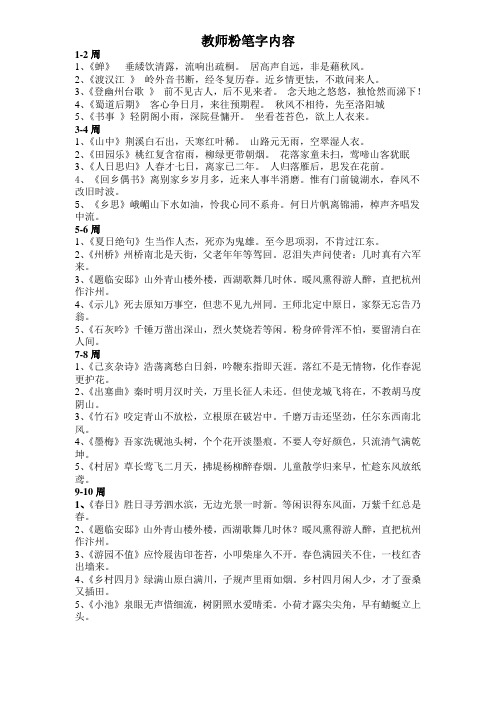 2014教师粉笔字内容