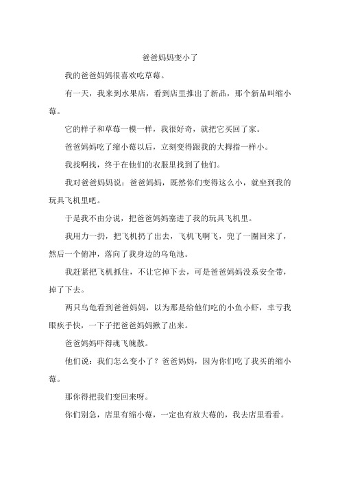 爸爸妈妈变小了--作文