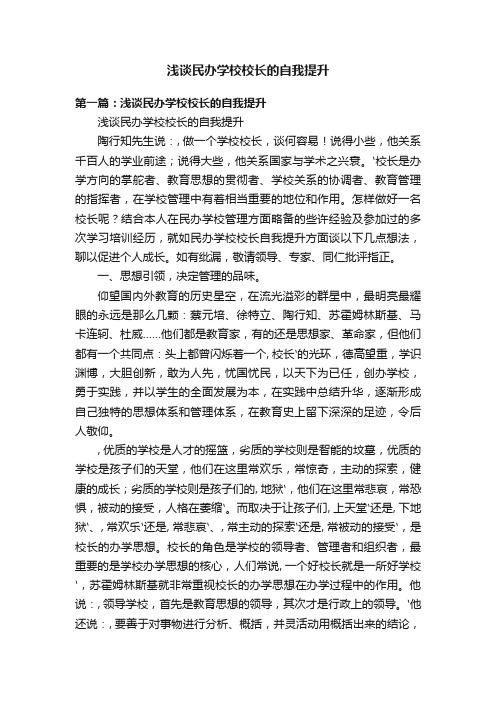 浅谈民办学校校长的自我提升