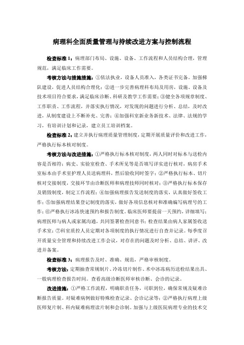 病理科全面质量管理与持续改进方案与控制流程