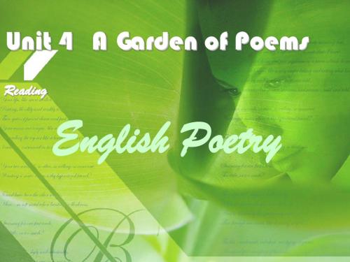 人教版新教材Unit4 A Garden of Poems