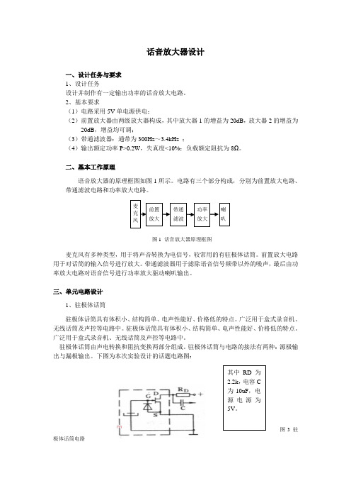 话音放大器设计