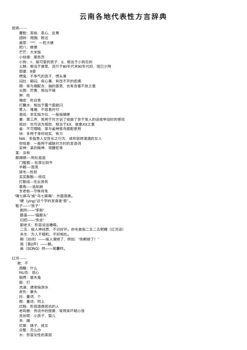 云南各地代表性方言辞典