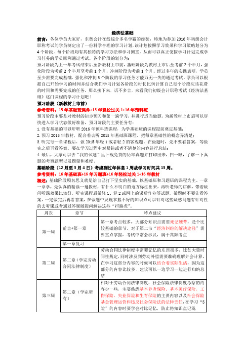 经济法基础学习计划