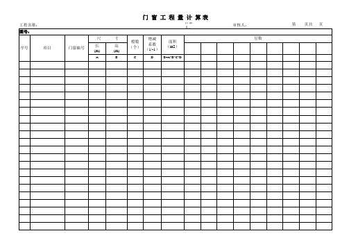 门窗汇总表