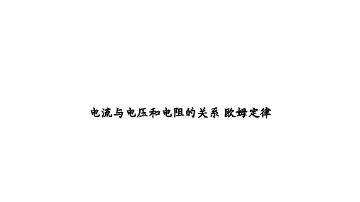 2022年中考人教版物理专题复习电流与电压和电阻的关系欧姆定律