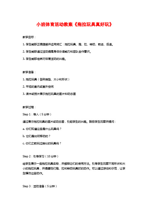 小班体育活动教案《拖拉玩具真好玩》