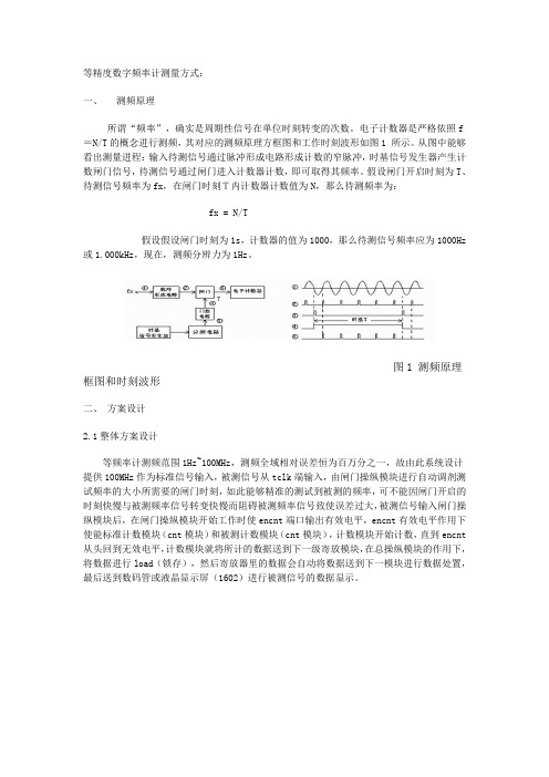 等精度数字频率计