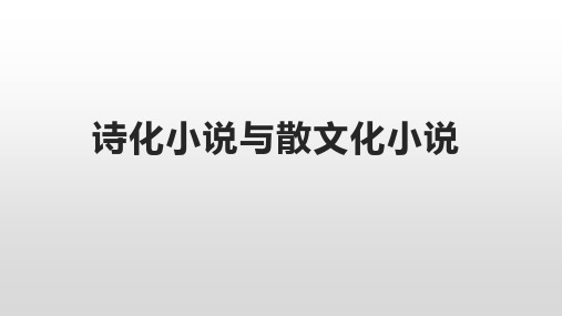 2023年中考语文二轮复习专项：诗化与散文化小说课件(共26张PPT)